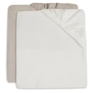 Aankleedkussenhoes Badstof 50x70cm - Ivory/Nougat - 2 Stuks