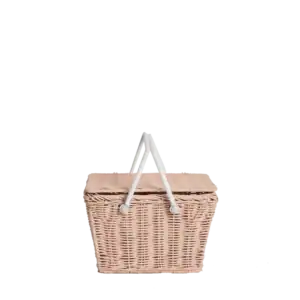 Olli Ella piki rattan basket - Roze