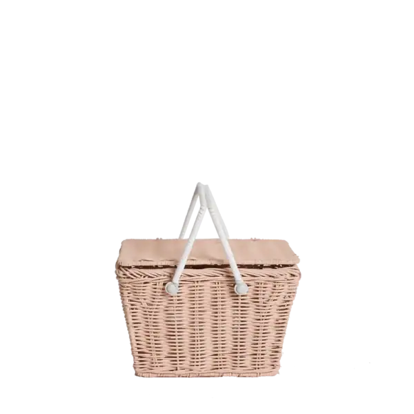 Olli Ella piki rattan basket - Roze