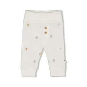 Babybroek rib AOP met herfstkleurige hartjes, comfortabel en stijlvol voor baby's.