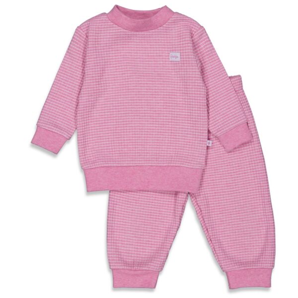 Kinderwafel pyjama in blauw, comfortabel en zacht voor baby's en peuters.