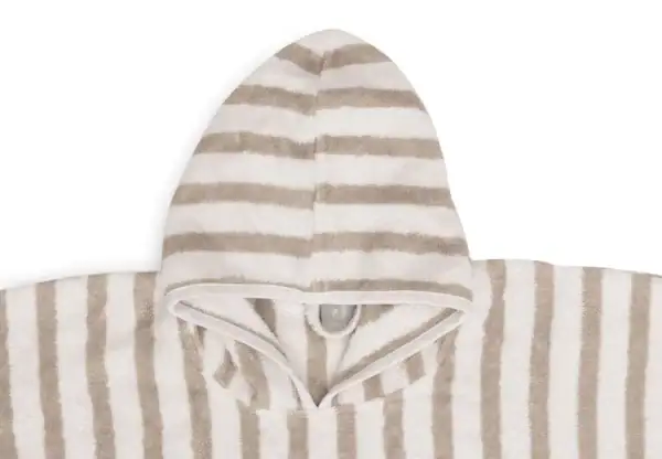 Jollein badponcho met strepen in terry stof, perfect voor baby's badtijd.