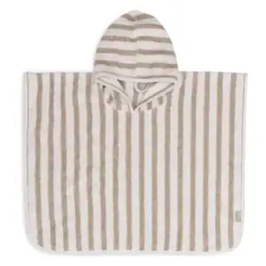 Badponcho voor baby's in groene strepen, ideaal voor na het badderen.