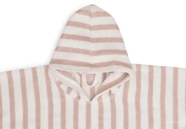 Badponcho met strepen, gemaakt van biologisch katoen, perfect voor baby's na het badderen.