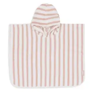 Badponcho voor baby's met strepenpatroon en capuchon, GOTS-gecertificeerd.