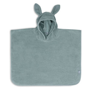 Jollein Badponcho Badstof - Sea Green met oortjes.