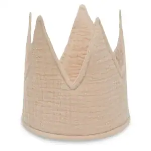 Verjaardagskroon voor baby's in biscuitkleur, perfect voor feestjes en speciale gelegenheden.