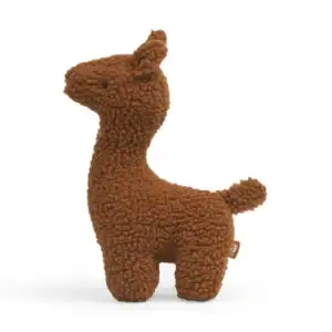 Schattige lama knuffel in caramel kleur, perfect voor baby's en kinderen.