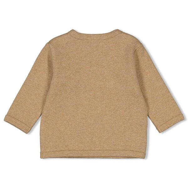 Ribgebreide overslagshirt voor kinderen, zacht en comfortabel.