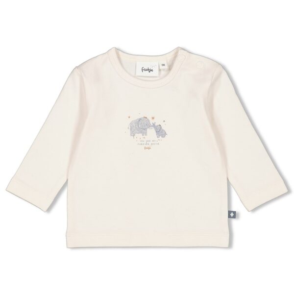 Baby longsleeve met olifantprint, zacht en comfortabel voor kleintjes.