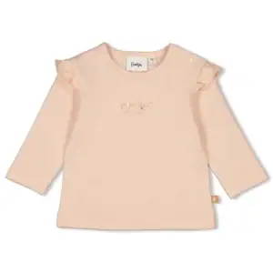 Baby shirt met lange mouwen in licht roze, perfect voor meisjes.