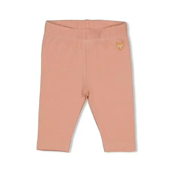 Roze Feetje legging voor baby's, zacht en comfortabel.