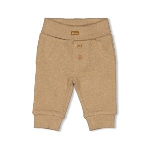 Baby Feetje ribbroek in bruin melange, comfortabel en zacht voor kleintjes.