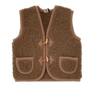 Alwero bodywarmer voor kinderen, gemaakt van zachte, warme fleece in bruintint. Perfect voor outdoor.
