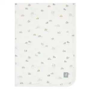 Baby wiegdeken van Jersey met speelse dierenprint, perfect voor op de go.